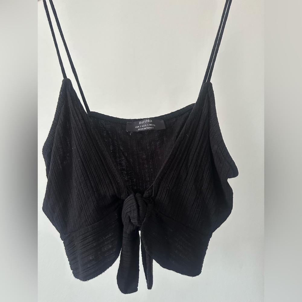 Bershka black crop top